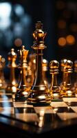 A chess piece in motion represents the businessmans quest for competitive success Vertical Mobile Wallpaper AI Generated photo