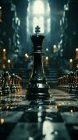 In the realm of chess battles, concepts and ideas take shape Vertical Mobile Wallpaper AI Generated photo