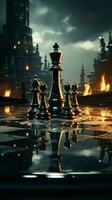 In the realm of chess battles, concepts and ideas take shape Vertical Mobile Wallpaper AI Generated photo