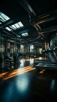 Inside the gym, a wide array of fitness equipment awaits enthusiastic users Vertical Mobile Wallpaper AI Generated photo