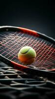 Intense focus on the rackets anticipation of the approaching ball Vertical Mobile Wallpaper AI Generated photo