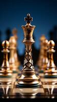 A chess piece bearing Chess shifts position with precision Vertical Mobile Wallpaper AI Generated photo