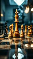 The chessboard reveals a triumphant business strategy Wallpaper AI Generated photo