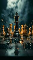 The concept of a chess battle is a crucible for innovative ideas Vertical Mobile Wallpaper AI Generated photo