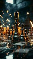 The concept of a fierce chess battle sparks creative and strategic ideas Vertical Mobile Wallpaper AI Generated photo