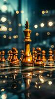 Vintage toned chessboard conveys the essence of strategic competition and innovative ideas Vertical Mobile Wallpaper AI Generated photo