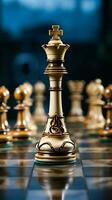 A chess piece bearing Chess shifts position with precision Vertical Mobile Wallpaper AI Generated photo