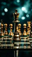 A strategic business move results in a game ending checkmate for the king Vertical Mobile Wallpaper AI Generated photo