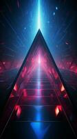 Futuristic neon shapes Laser etched triangles create visually captivating wallpapers and backgrounds Vertical Mobile Wallpaper AI Generated photo