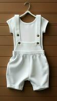 Minimalistic photos of a white baby romper for toddlers, perfect for sublimation Vertical Mobile Wallpaper AI Generated