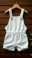 Minimalistic photos of a white baby romper for toddlers, perfect for sublimation Vertical Mobile Wallpaper AI Generated