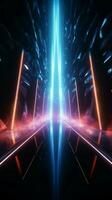 Rapid space journey Neon arrows guide with swift directional movement during flight Vertical Mobile Wallpaper AI Generated photo