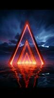 Triangular neon cosmos An abstract 3D rendering of the universes essence Vertical Mobile Wallpaper AI Generated photo