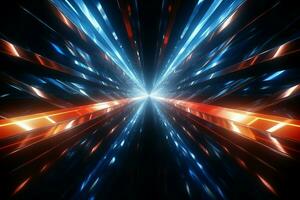 Epic 3D rendered tunnel bathed in captivating luminous, glowing illumination AI Generated photo