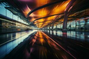 international terminal with a softly blurred backdrop AI Generated photo