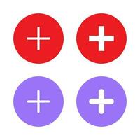 Add icon vector in flat style. Social media plus button sign symbol