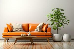 vintage sofa as modern furniture decoration ai generated photo