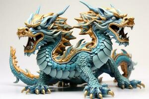 blue asian dragon chinese new year photo