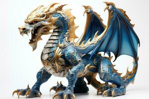 blue asian dragon chinese new year photo