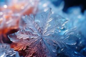 snowflakes frozen in the winter advertising photography photo