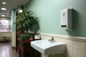 corner of the house where the Hand dryer is located professional advertising photography AI Generated photo