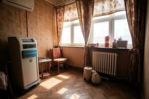 corner of the house where the room heating machine is located professional advertising photography AI Generated photo