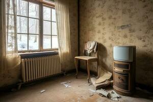 corner of the house where the room heating machine is located professional advertising photography AI Generated photo