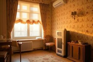 corner of the house where the room heating machine is located professional advertising photography AI Generated photo