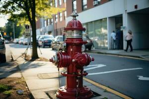 corner of the building where the hose reel hydrant is located professional advertising photography AI Generated photo