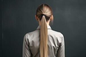 women ponytail hairstyle look from back professional advertising photography AI Generated photo