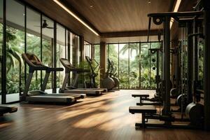 gym at home inspiration design professional advertising photography AI Generated photo