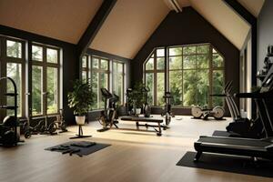 gym at home inspiration design professional advertising photography AI Generated photo