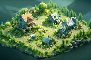 tiny cute isometric farm soft smooth lighting AI Generated photo