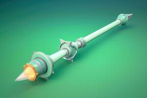 tiny cute isometric lance weapon soft smooth lighting AI Generated photo