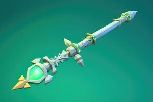 tiny cute isometric lance weapon soft smooth lighting AI Generated photo