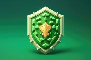 tiny cute isometric war shield soft smooth lighting AI Generated photo