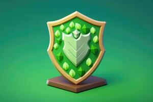 tiny cute isometric war shield soft smooth lighting AI Generated photo