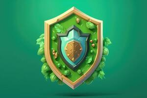 tiny cute isometric war shield soft smooth lighting AI Generated photo