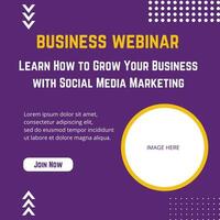 Business webinar banner free vector template