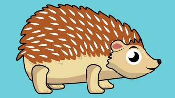 A cute Porcupine vector is designed with a yellow spotted pattern. A hedgehog drawn by lines and colored.