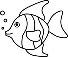 A Cute fish vector was designed using lines. A Fish art illustration.