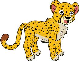 diseño de un leopardo posando en pie vertical vector