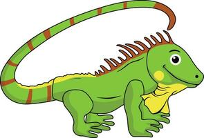 Very cool green iguana design vector