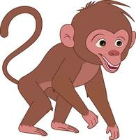 Cute Monkey designed using vector lines. You can adjust the line thickness