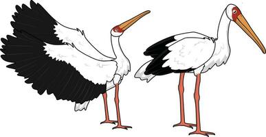 Cute Stork designed using vector lines. You can adjust the line thickness.