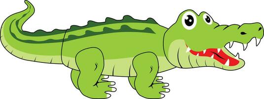 Cute crocodile designed using vector lines. You can adjust the line thickness.