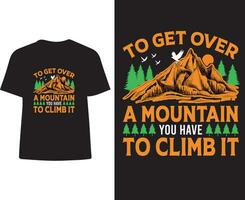 diseño de camiseta de montaña vector