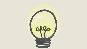 motion graphic of light bulb on and off video