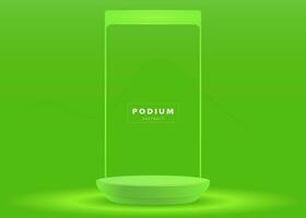 Podium backdrop scene for mockup product display vector