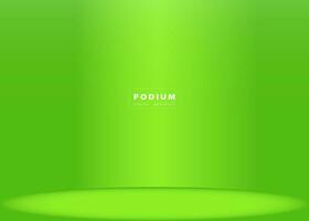 Podium backdrop green scene for mockup product display vector